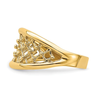 14K Mesh Ring Tapered Band Ring