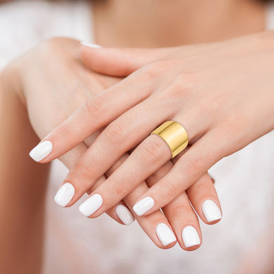 14K Flat-top Tapered Cigar Band Ring