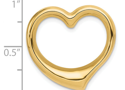 14K Polished Heart Chain Slide, 24 x 24mm