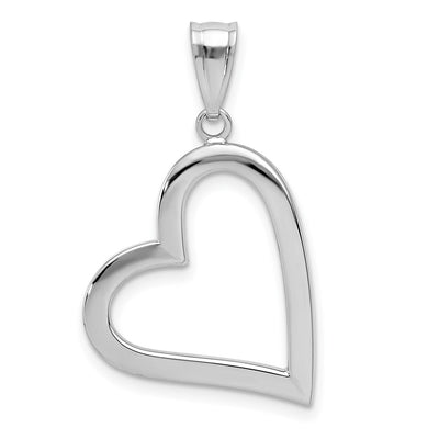14K white gold heart pendant