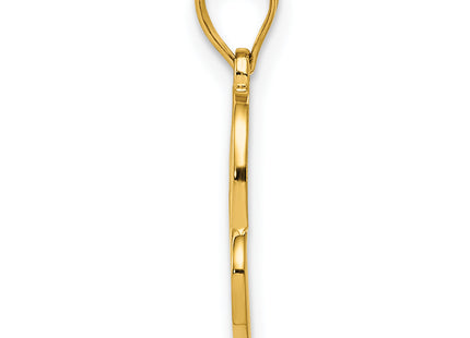 14K Polished Double Heart Pendant, 19 x 15mm