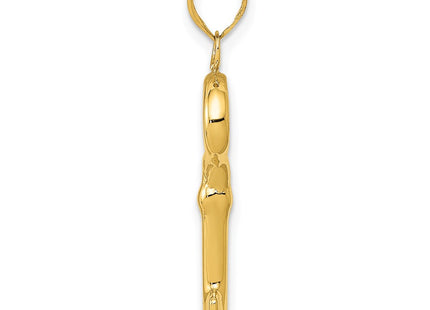 14K gold key charm, alternate view