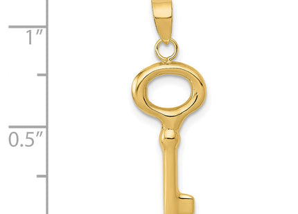 14K gold key charm, another view
