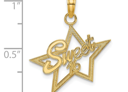 14k Sweet 16 Charm, 22.5 x 20.4mm