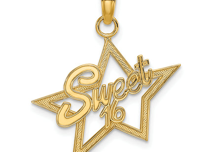 14k Sweet 16 Charm, 22.5 x 20.4mm