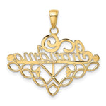 14k GRANDMA Birthstone Charm Holder Pendant view 3