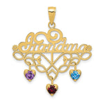 14k GRANDMA Birthstone Charm Holder Pendant view 5