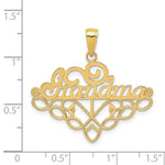 14k GRANDMA Birthstone Charm Holder Pendant view 4