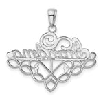 14k White Gold GRANDMA Birthstone Charm Holder Pendant view 3