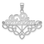 14k White Gold GRANDMA Birthstone Charm Holder Pendant view 1
