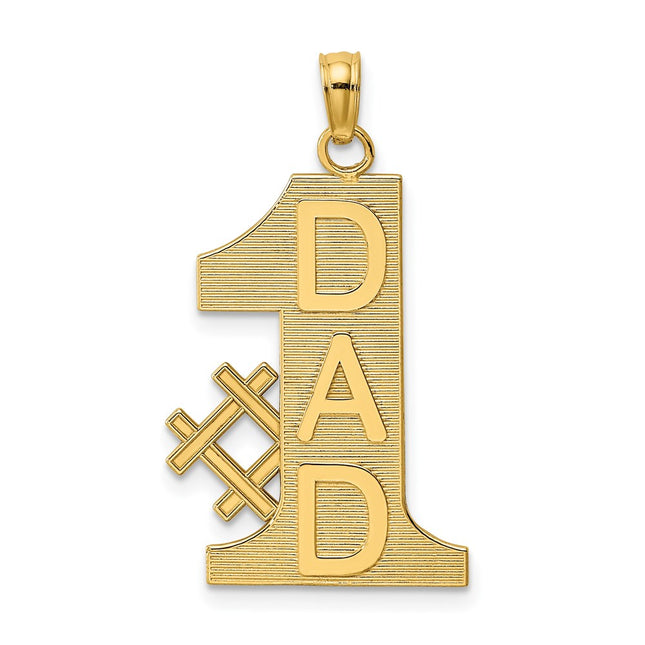 14k #1 Dad Charm, 38.25 x 16mm