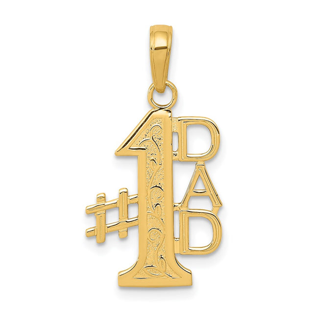 14k #1 Dad Charm, 24.68 x 14mm