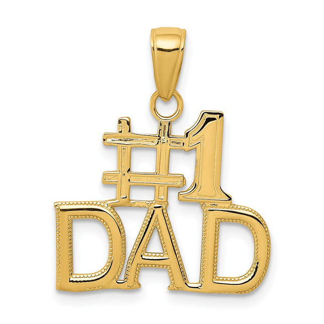 14k #1 Dad Charm, 22 x 20mm