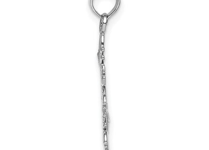 14K white gold snowflake pendant, alternate view