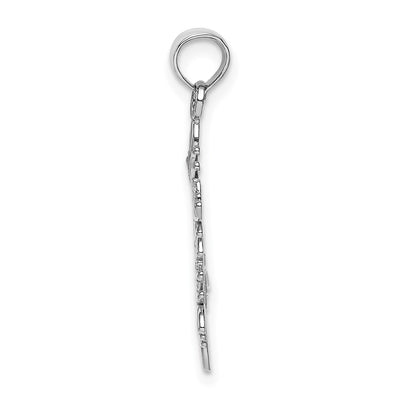 14K White Gold Snowflake Pendant, 23.4 x 19.1mm