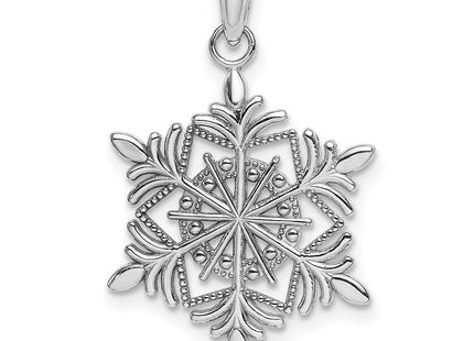 14K white gold snowflake pendant