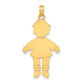 14K Flat Engravable Boy Charm