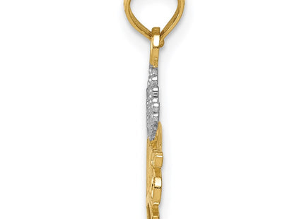 14k Yellow & Rhodium Pendants Style K4750 - Classique Jewelry Inc.