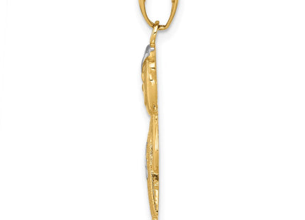 14k Yellow & Rhodium Pendants Style K4755 - Classique Jewelry Inc.