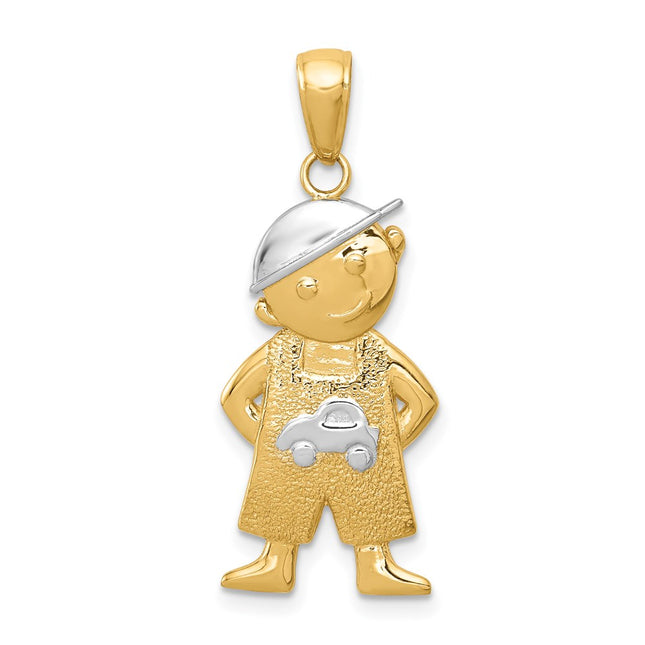 14k Yellow & Rhodium Pendants Style K4755 - Classique Jewelry Inc.