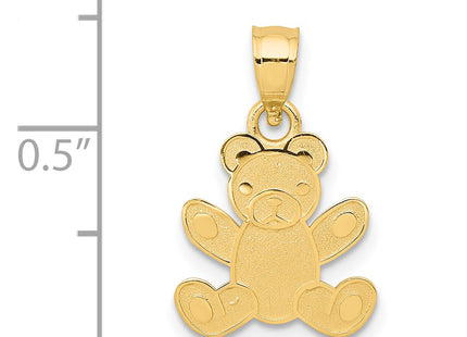 14K Teddy Bear Pendant, 20 x 12mm