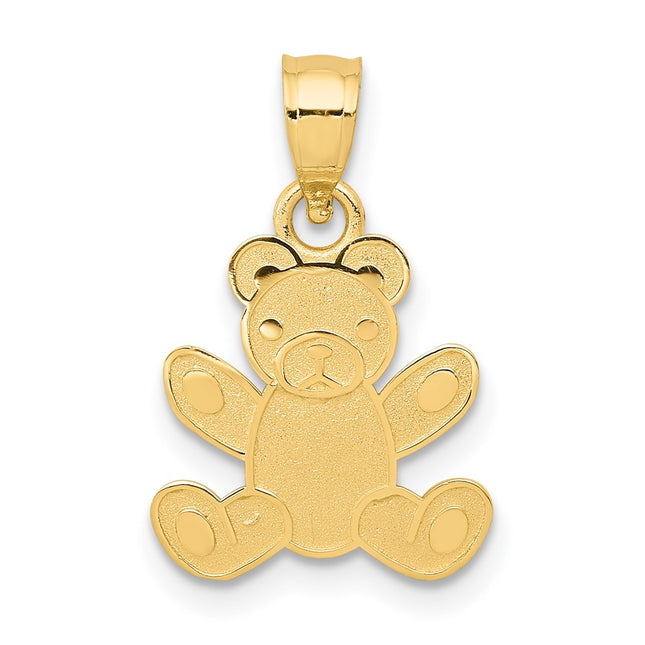 14K Teddy Bear Pendant, 20 x 12mm