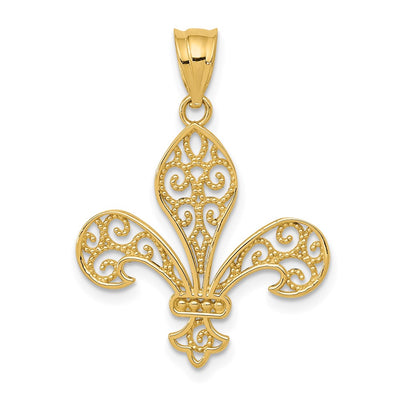 14K gold fleur de lis pendant