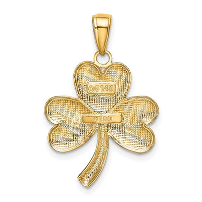 14K Shamrock Charm, 22 x 19mm
