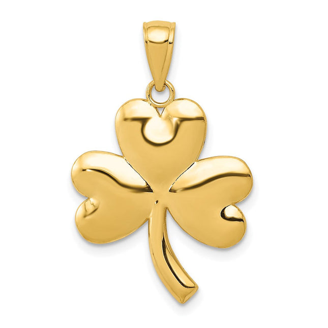 14k Shamrock Charm, 22 x 19mm