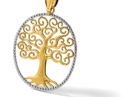 14k w/Rhodium Filigree Tree of Life Pendant