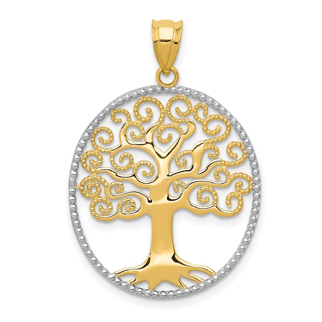 14k Yellow & Rhodium Pendants Style K4781 - Classique Jewelry Inc.
