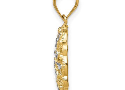 14k Yellow & Rhodium Pendants Style K4785 - Classique Jewelry Inc.