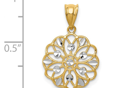 14k Yellow & Rhodium Pendants Style K4785 - Classique Jewelry Inc.