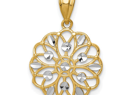 14k Yellow & Rhodium Pendants Style K4785 - Classique Jewelry Inc.