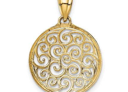 14k Yellow & Rhodium Pendants Style K4786 - Classique Jewelry Inc.