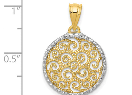 14k Yellow & Rhodium Pendants Style K4786 - Classique Jewelry Inc.
