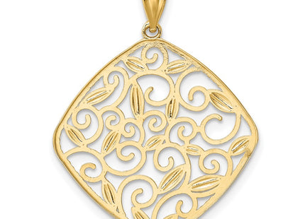 14k Yellow & Rhodium Pendants Style K4789 - Classique Jewelry Inc.