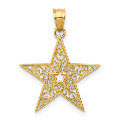 14K gold star pendant