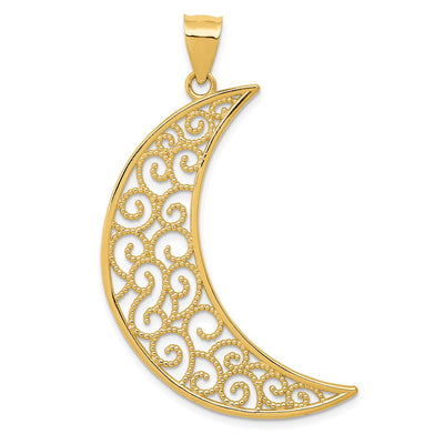 14K gold moon pendant