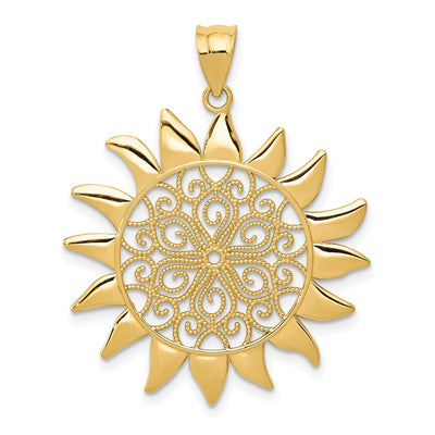 14K Filigree Sun Pendant