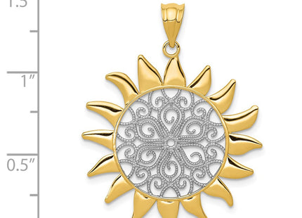 14k Yellow & Rhodium Pendants Style K4814 - Classique Jewelry Inc.