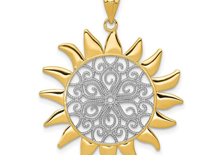 14k Yellow & Rhodium Pendants Style K4814 - Classique Jewelry Inc.