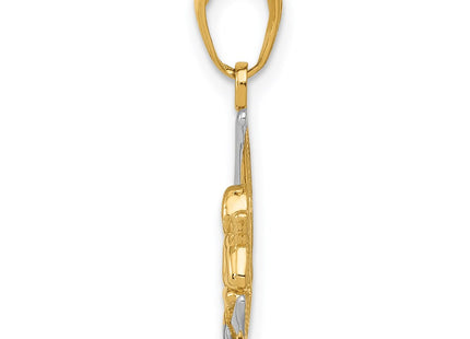 14k Yellow & Rhodium Pendants Style K4816 - Classique Jewelry Inc.
