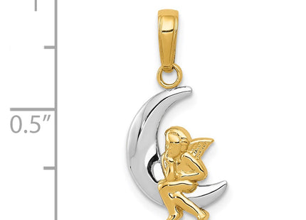 14k Yellow & Rhodium Pendants Style K4816 - Classique Jewelry Inc.