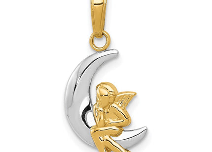 14k Yellow & Rhodium Pendants Style K4816 - Classique Jewelry Inc.