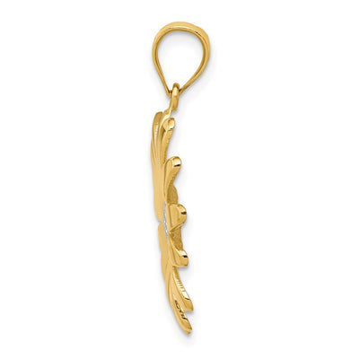14K w/Rhodium Sunflower Pendant