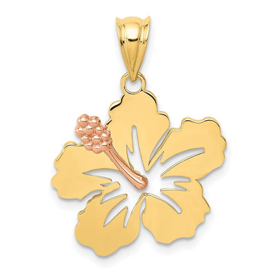14K yellow gold flower pendant
