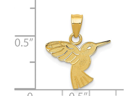 14K gold hummingbird pendant, another view