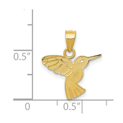 14K Hummingbird Pendant, 13 x 15mm