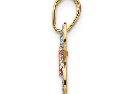 14K gold butterfly pendant, alternate view